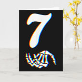 Nummer 7 Matching 67 Meme Skelet Hand Halloween Kaart (Gele Bloem)
