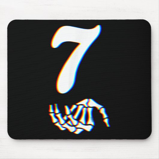 Nummer 7 Matching 67 Meme Skelet Hand Halloween Muismat (Voorkant)