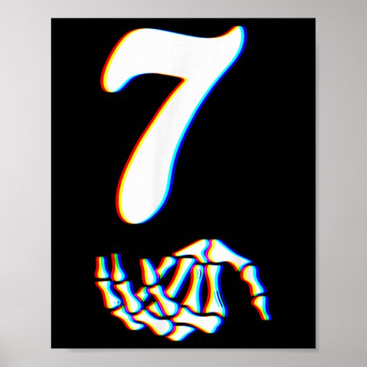 Nummer 7 Matching 67 Meme Skelet Hand Halloween Poster (Voorkant)