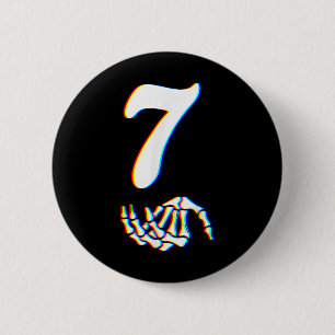 Nummer 7 Matching 67 Meme Skelet Hand Halloween Ronde Button 5,7 Cm