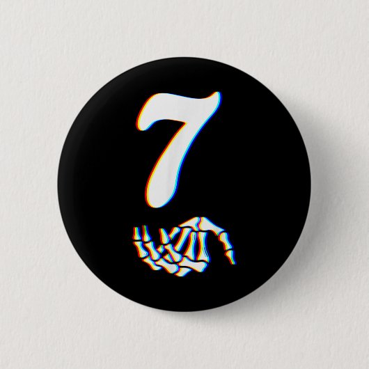 Nummer 7 Matching 67 Meme Skelet Hand Halloween Ronde Button 5,7 Cm (Voorkant)