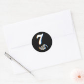 Nummer 7 Matching 67 Meme Skelet Hand Halloween Ronde Sticker (Envelop)