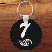 Nummer 7 Matching 67 Meme Skelet Hand Halloween Sleutelhanger (Voorkant)