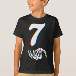 Nummer 7 Matching 67 Meme Skelet Hand Halloween T-shirt