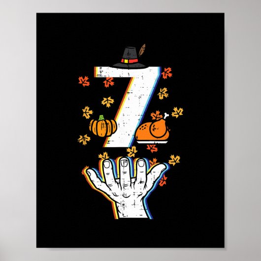 Nummer 7 Matching 67 Meme Thanksgiving 6 7 Mannen  Poster (Voorkant)