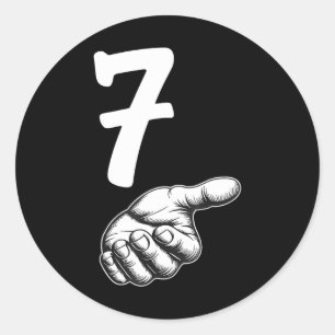 Nummer 7 Matching Duo 67 Meme Gen Alpha Jargon Hal Ronde Sticker