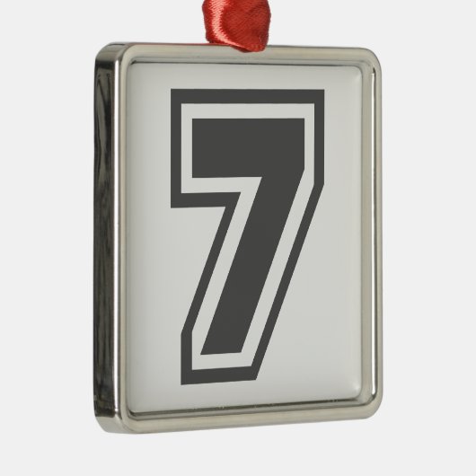 Nummer 7 metalen ornament (Rechts)