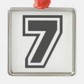 Nummer 7 metalen ornament (Voorkant)