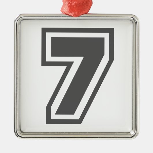 Nummer 7 metalen ornament (Voorkant)
