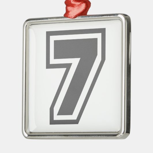Nummer 7 metalen ornament (Links)