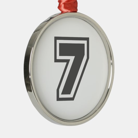 Nummer 7 metalen ornament (Rechts)