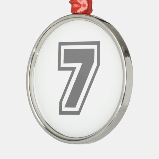 Nummer 7 metalen ornament (Links)