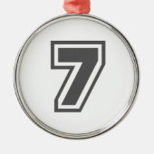 Nummer 7 metalen ornament (Voorkant)