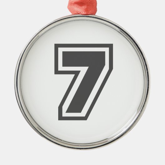 Nummer 7 metalen ornament (Voorkant)