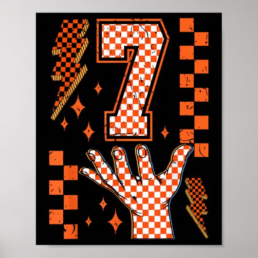 Nummer 7 Overeenkomende 67 Meme Geruite Halloween Poster (Voorkant)