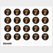Nummer 7 Pompoen 67 Meme Koppel Halloween Ronde Sticker (Vel)