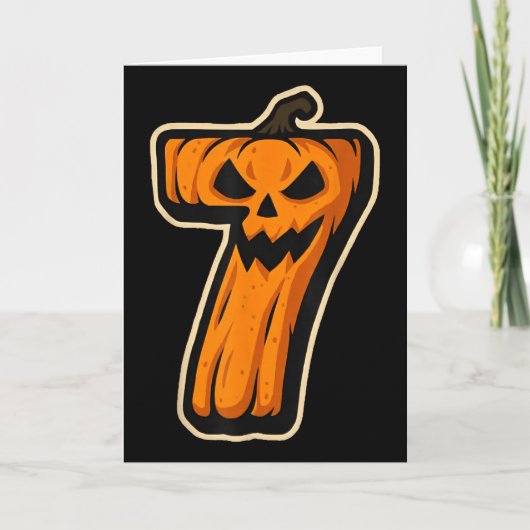 Nummer 7 Pompoen 67 Meme Matchend Koppel Halloween Kaart (Voorkant)