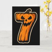 Nummer 7 Pompoen 67 Meme Matchend Koppel Halloween Kaart (Gele Bloem)