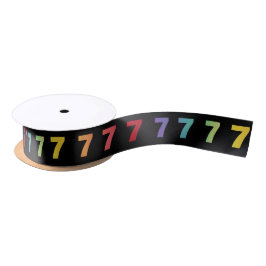 Nummer 7 Ribbon voor regenboogkleuren Satijnen Lint