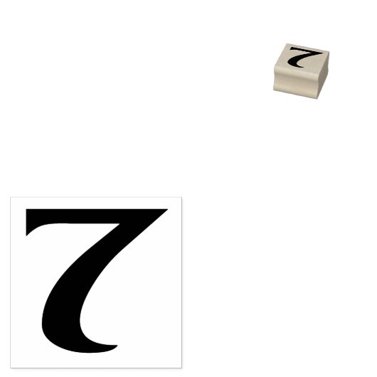 Nummer 7 Rubber Art Stempel (Gestempeld)