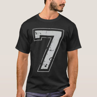 Nummer 7 Seven Grey Jersey Sports Athletic Player T-shirt