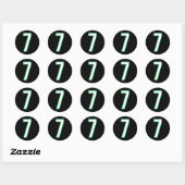 Nummer #7 Sport Wit Groen Nummer Ronde Sticker (Vel)