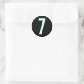 Nummer #7 Sport Wit Groen Nummer Ronde Sticker (Tas)