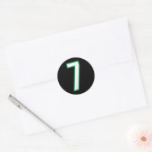 Nummer #7 Sport Wit Groen Nummer Ronde Sticker (Envelop)
