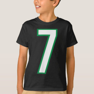 Nummer #7 Sport Wit Groen Nummer T-shirt