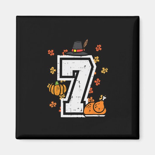 Nummer 7 Thanksgiving 6 7 Matching 67 Meme Mannen Magneet (Voorkant)