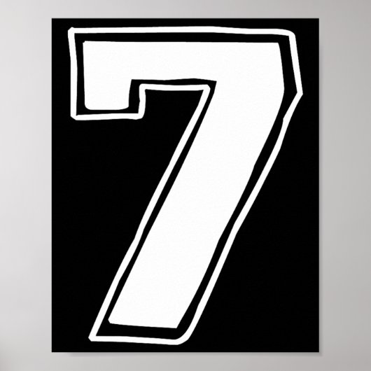 Nummer 7 Zes Zeven 6 7 Meme 67 Grappige 7e Verjaar Poster (Voorkant)