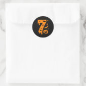 Nummer 7 Zes Zeven 6 7 Meme Grappig Ontwerp Koppel Ronde Sticker (Tas)