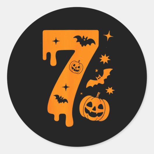 Nummer 7 Zes Zeven 6 7 Meme Grappig Ontwerp Koppel Ronde Sticker (Voorkant)