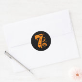 Nummer 7 Zes Zeven 6 7 Meme Grappig Ontwerp Koppel Ronde Sticker (Envelop)