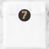 Nummer 7 Zes Zeven 6 7 Meme Grappig Ontwerp Koppel Ronde Sticker (Tas)