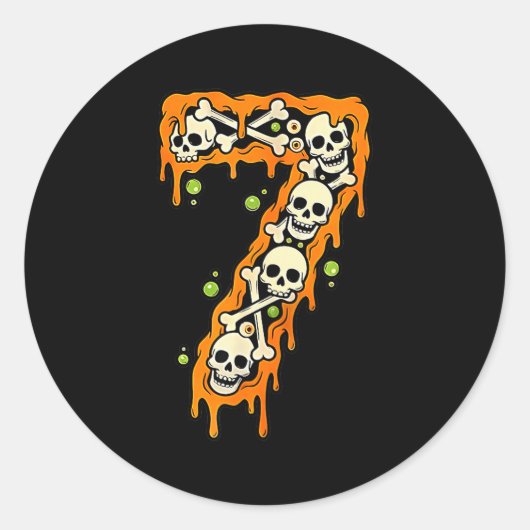Nummer 7 Zes Zeven 6 7 Meme Grappig Ontwerp Koppel Ronde Sticker (Voorkant)
