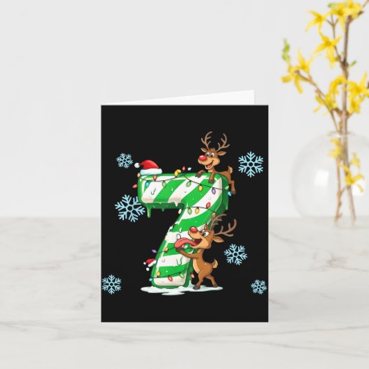 Nummer 7 Zes Zeven Gen Z Alpha S-lang Lelijke Kers Kaart (Gele Bloem)