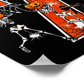 Nummer 7 Zes Zeven Meme 6 7 Halloween Dansend Skel Poster (Hoek)