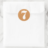 Nummer 7 Zeven Peru Gouden Stencil Nummers van Jan Ronde Sticker (Tas)