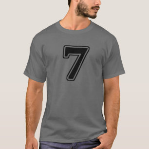 Nummer 7 zeven vooraan t-shirt
