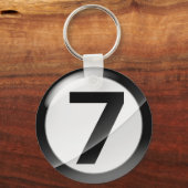 Nummer 7 zwart Sleutelhanger (Voorkant)