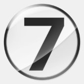 Nummer 7 zwarte sticker (Voorkant)