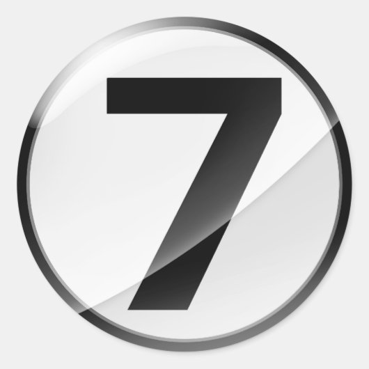 Nummer 7 zwarte sticker (Voorkant)