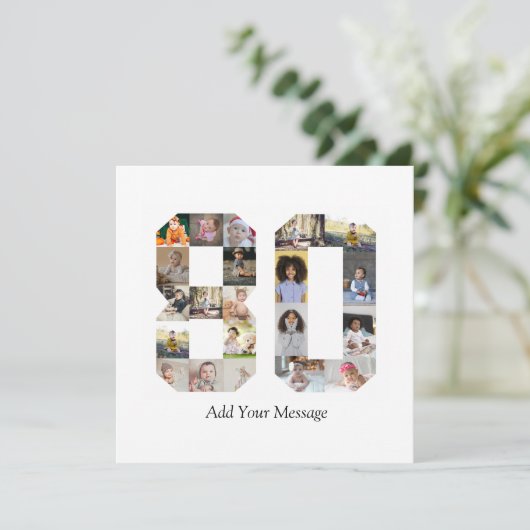 Nummer 80 Fotocollage Aankondiging (Staand voorkant)