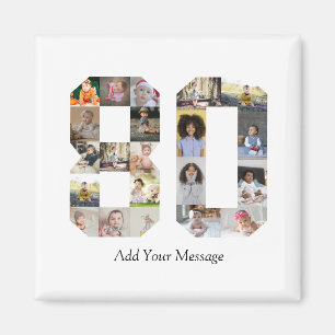 Nummer 80 Fotocollage Magneet