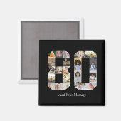 Nummer 80 Fotocollage Magneet (Voorkant / Achterkant)