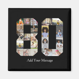 Nummer 80 Fotocollage Magneet