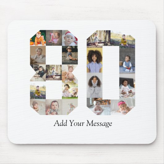 Nummer 80 Fotocollage Muismat (Voorkant)