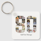 Nummer 80 Fotocollage Sleutelhanger (Voorkant)