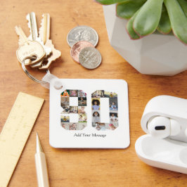 Nummer 80 Fotocollage Sleutelhanger